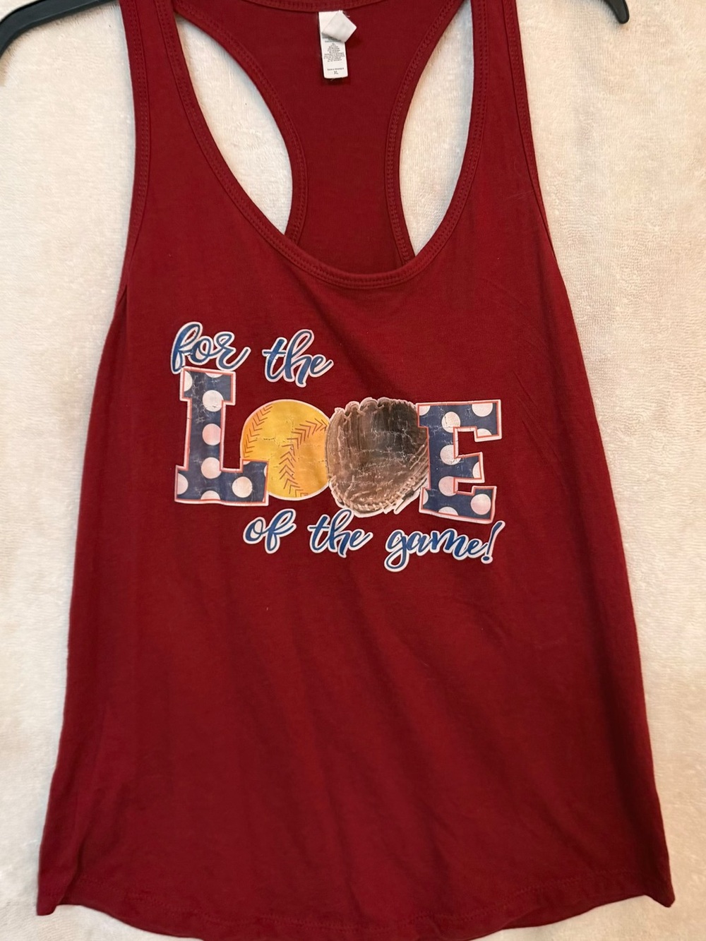 Women's Maroon Graphic Racerback Tank Top - Love of the Game